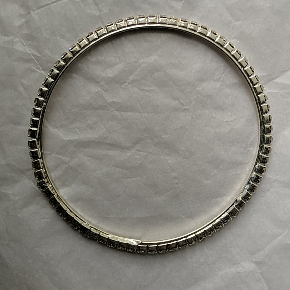 Silver Rhinestone Bangle - Picture 2 of 3